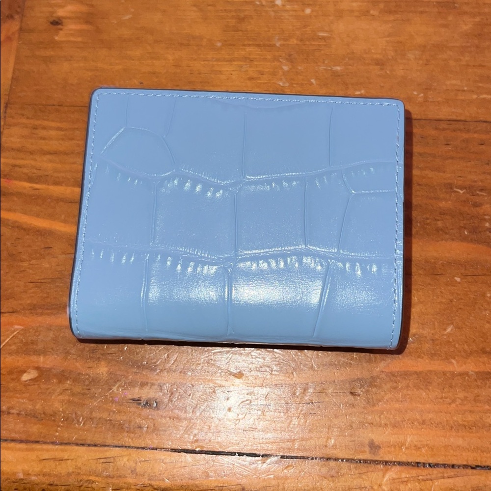 Coach Sky Blue Croc-Embossed Wallet - Picture 2 of 5